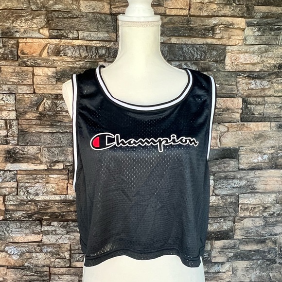 Champion Women's Black Mesh Tank Top - Picture 1 of 8